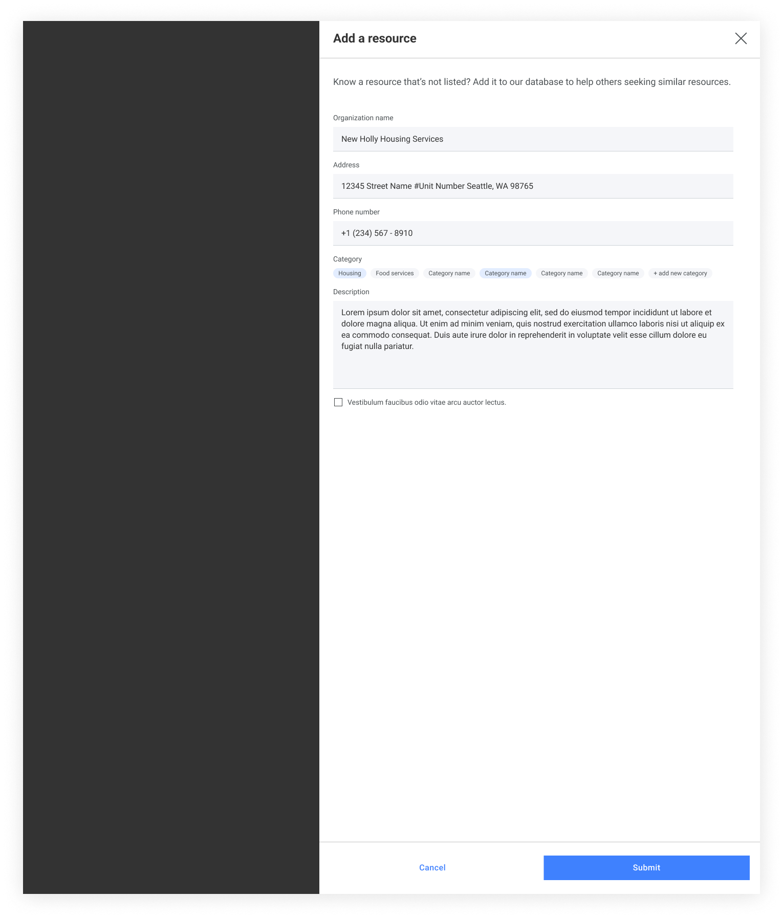 Resource Side Panel Options 1
